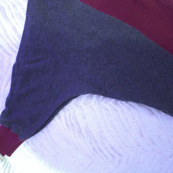 Garnet Hill | Gray & Sangria Cashmere Sweater - Picture 8 of 8